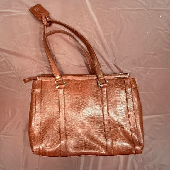 DVF Brown Leather Tote/Laptop Bag w/ Gold Hardware MSRP $428 - Picture 9 of 15